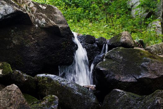 A small waterfall spotted in the Vosges, France