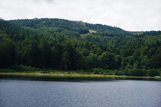 Lauch river lake located in the Vosges, France