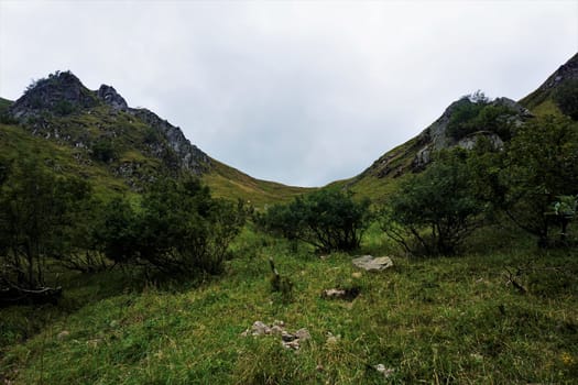 The Col du Falimont mountain pass in France from below