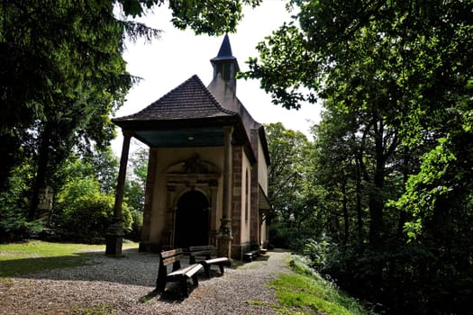 Little chapel next to Murbach Abbey in the Alsace region of France