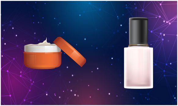 mock up illustration of cosmetic product on abstract background