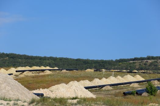 Construction of the pipeline. a Underground gas pipeline, pipeline laying underground.