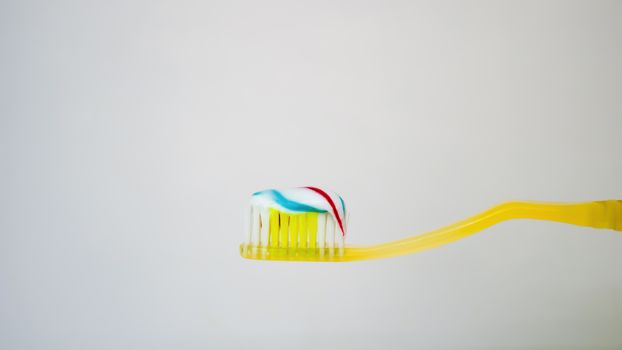 toothpaste on a white background