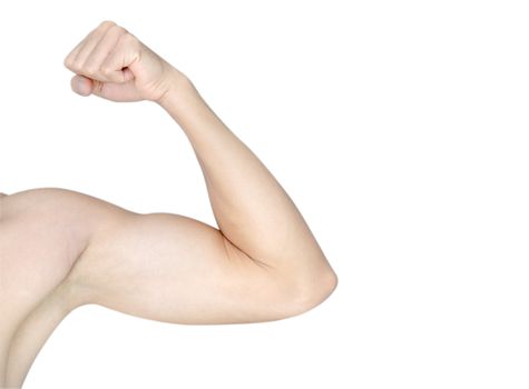 Back arm muscle man with white background, health care and medical concept