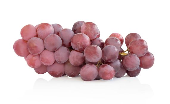 Closeup ripe red grape isolated on white background, food healthy diet concept