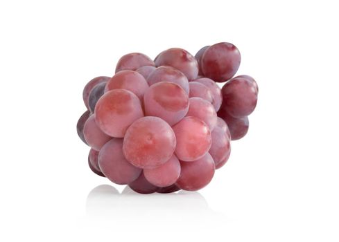 Closeup ripe red grape isolated on white background, food healthy diet concept