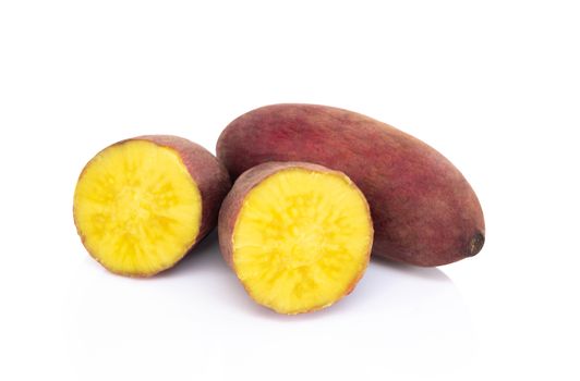 Sweet potato boil isolated on white background, food healthy diet concept