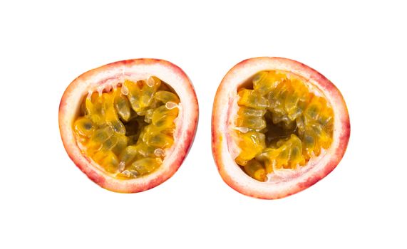 Fresh passion fruit isolated on white background, food healthy concept
