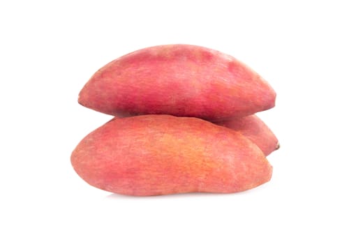 Raw sweet potato isolated on white background, healthy food concept