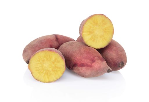 Sweet potato boil isolated on white background, food healthy diet concept