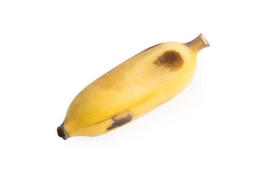 Ripe banana branch isolated on white background