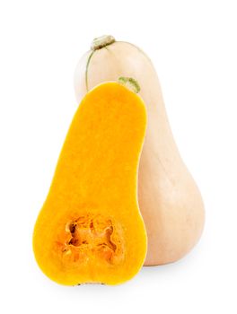 Fresh butternut squash isolated on a white background, Save clipping path.