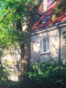 Detail of residential house in historical neighborhood of Warsaw