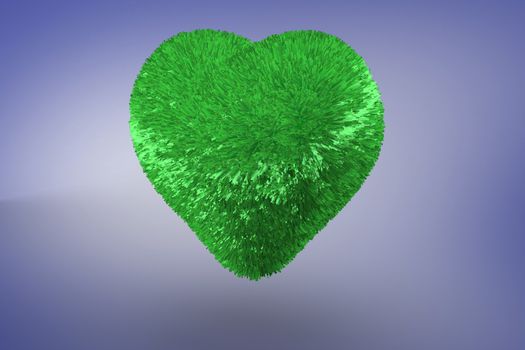 Green heart against purple vignette