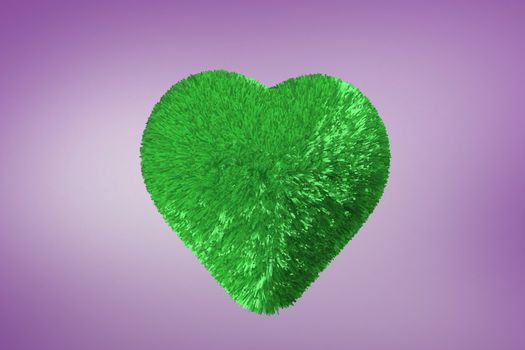 Green heart against purple vignette