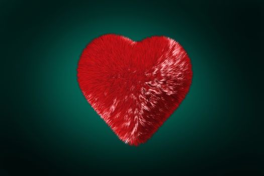 Red heart against green background with vignette
