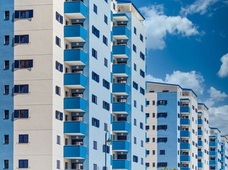 Blue and White Condo Towers in Gibraltar