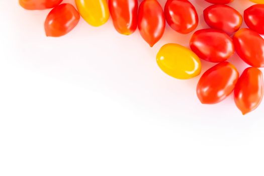 Cherry tomatoes isolated on white background, food healhty concept
