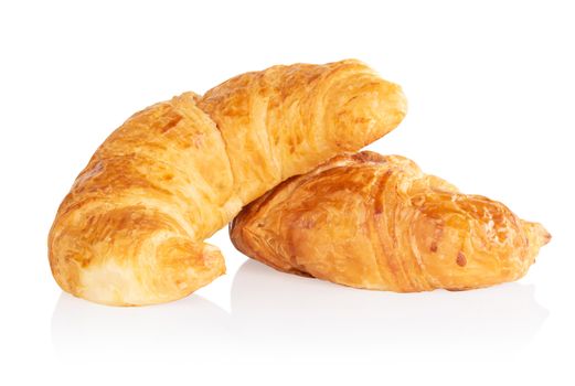 Fresh croissants isolated on white background