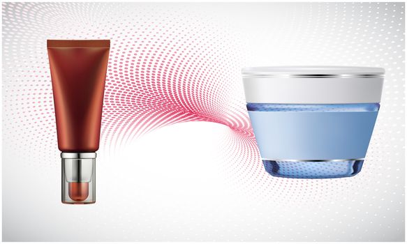 mock up illustration of cosmetic product on abstract background