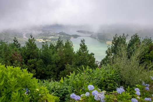 Walk on the Azores archipelago. Discovery of the island of Sao Miguel, Azores. Portugal