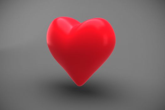Red heart against grey