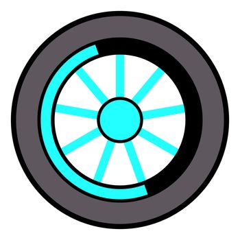 Car wheel, illustration, vector on white background