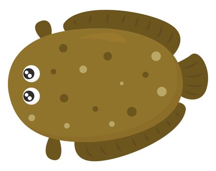 Big brown fish , illustration, vector on white background