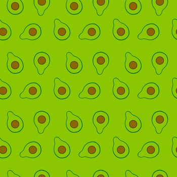 Avocado pattern , illustration, vector on white background