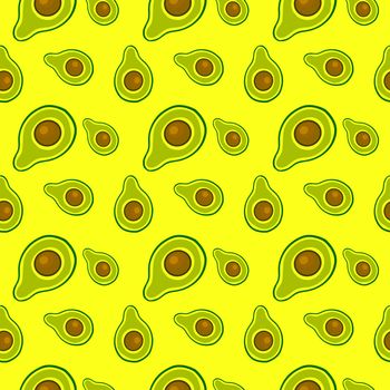 Avocado pattern , illustration, vector on white background