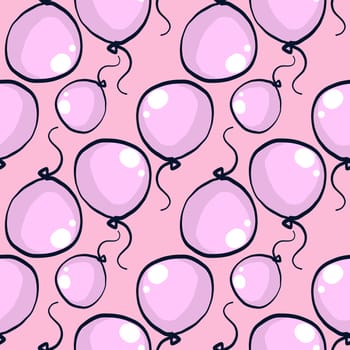 Purple balloons , illustration, vector on white background