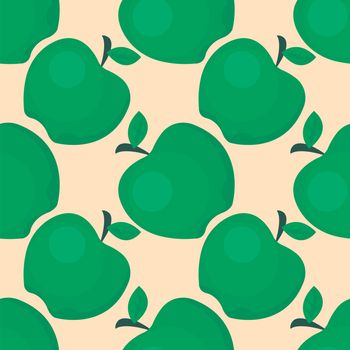 Green apple pattern , illustration, vector on white background