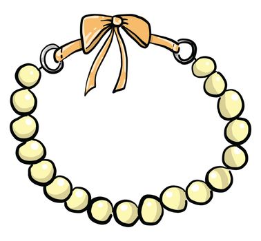 Bead bracelet , illustration, vector on white background