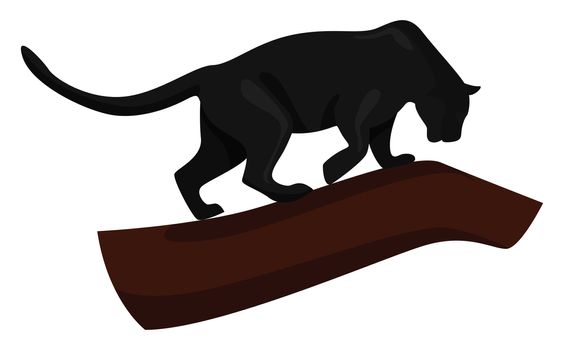 Black panther , illustration, vector on white background