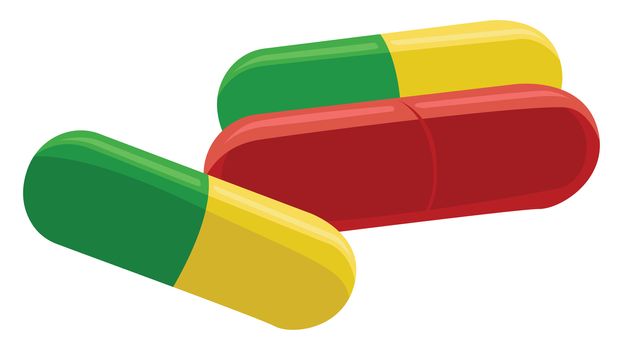 Medical capsule , illustration, vector on white background