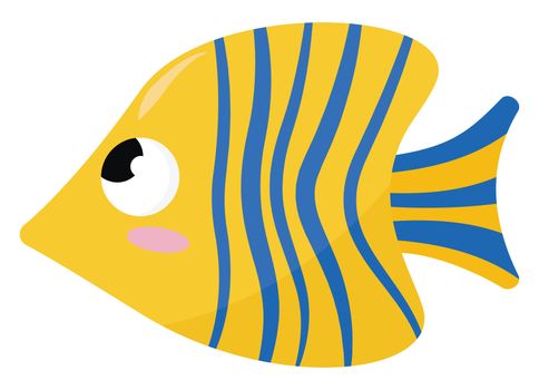 Butterfly fish , illustration, vector on white background