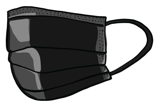 Black medical mask , illustration, vector on white background