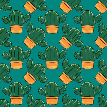 Cactus pattern , illustration, vector on white background