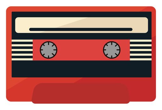 Cassette tape , illustration, vector on white background