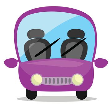 Purple car , illustration, vector on white background