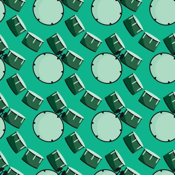 Drums pattern , illustration, vector on white background