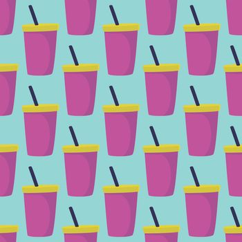 Pink cup pattern , illustration, vector on white background