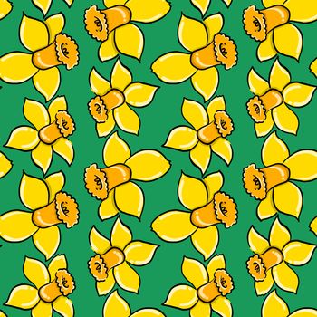 Yellow flowers pattern , illustration, vector on white background