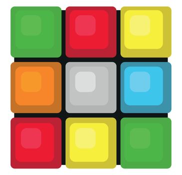 Rubik's cube , illustration, vector on white background