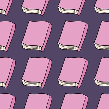 Pink books pattern , illustration, vector on white background
