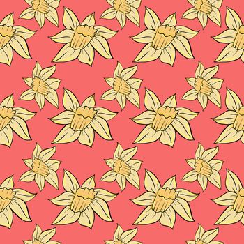 Yellow flower pattern , illustration, vector on white background