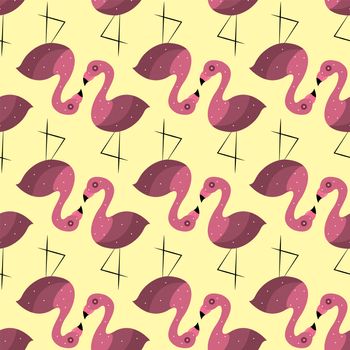 Pink flamingo pattern , illustration, vector on white background
