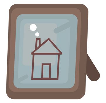 House in frame , illustration, vector on white background