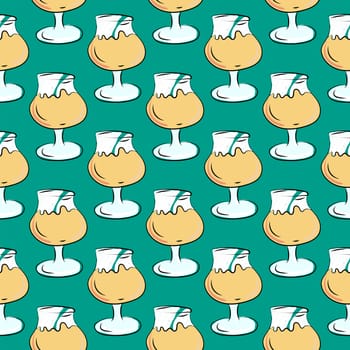 Glass of juice pattern , illustration, vector on white background