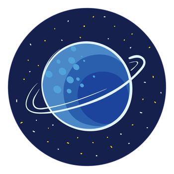 Blue planet , illustration, vector on white background